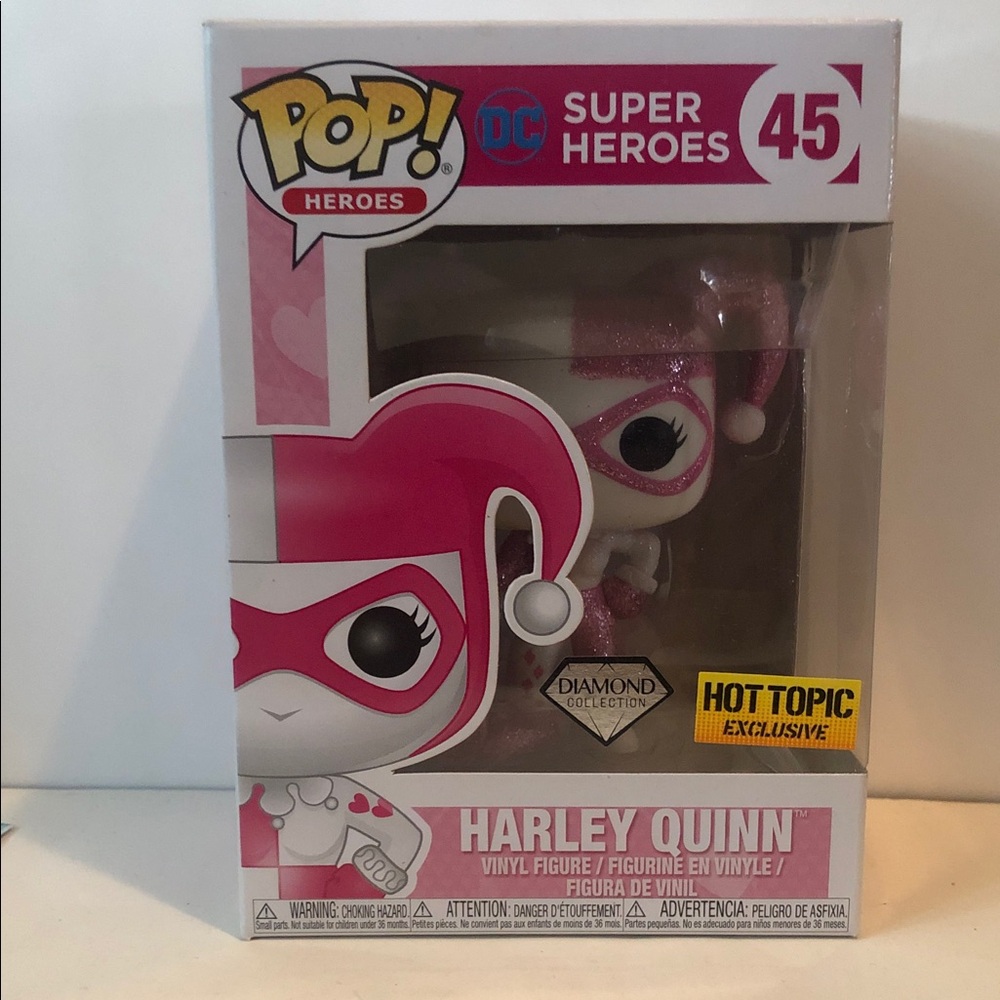 Funko Pink and White Harley Quinn diamond hot topic exclusive